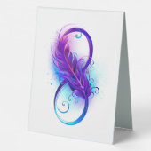 Plaque De Table L'infini avec plume violette (Verso)