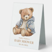 Plaque De Table L'Invitation Baby shower De L'Ours En Teddy Peut A (Recto)