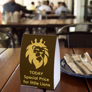 Plaque De Table Lion Avec Couronne - Or Style 1