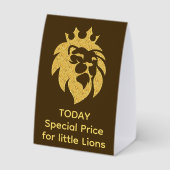 Plaque De Table Lion Avec Couronne - Or Style 1 (Verso)