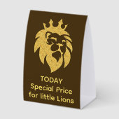 Plaque De Table Lion Avec Couronne - Or Style 1 (Recto)