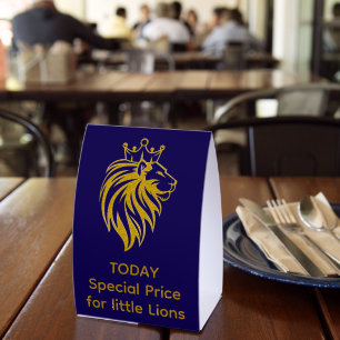 Plaque De Table Lion Avec Couronne - Style Or 2