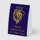 Plaque De Table Lion Avec Couronne - Style Or 2 (Verso)