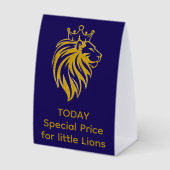 Plaque De Table Lion Avec Couronne - Style Or 2 (Recto)