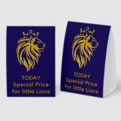 Plaque De Table Lion Avec Couronne - Style Or 2 (Recto/verso)