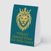 Plaque De Table Lion Avec Couronne - Style Or 3 (Verso)