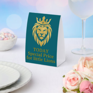 Plaque De Table Lion Avec Couronne - Style Or 3