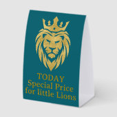 Plaque De Table Lion Avec Couronne - Style Or 3 (Recto)