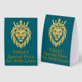 Plaque De Table Lion Avec Couronne - Style Or 3 (Recto/verso)