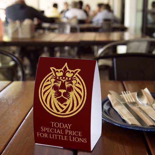 Plaque De Table Lion Avec Couronne - Style Or 4 (Insitu (restaurant))