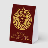 Plaque De Table Lion Avec Couronne - Style Or 4 (Verso)