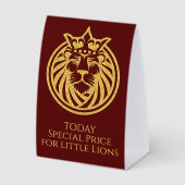 Plaque De Table Lion Avec Couronne - Style Or 4 (Recto)