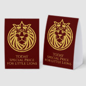 Plaque De Table Lion Avec Couronne - Style Or 4 (Recto/verso)