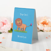 Plaque De Table Lion joyeux avec dessin animé de papillon (In SItu (Mariage))