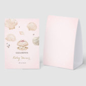 Plaque De Table Little Pearl Seashells Dots Baby Shower (Recto/verso)