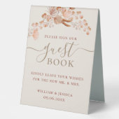 Plaque De Table Livre d'hôtes Mariage de Bohême (Recto)