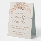 Plaque De Table Livre d'hôtes Mariage de Bohême (Verso)