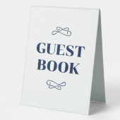 Plaque De Table Livre d'invité de Navy Flourish (Recto)
