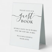 Plaque De Table Livre d'invité minimaliste Mariage (Verso)