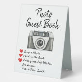Plaque De Table Livre d'or du mariage Photo Guestbook (Recto)