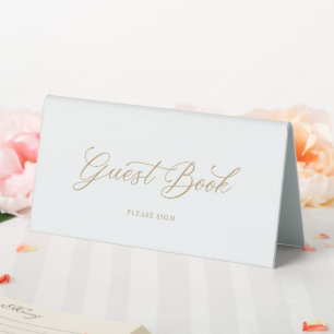 Plaque De Table Livre d'or Elegant Modern Script