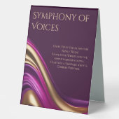 Plaque De Table Livre d'or mariage Signal Fuchsia violette et or- (Recto)