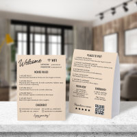 Location de vacances Beige Noir Règles Wifi Inform