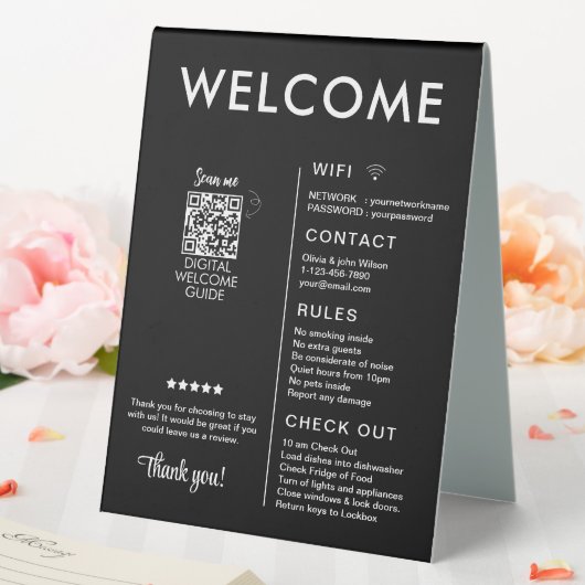 Plaque De Table Location de vacances moderne Accueil (In SItu (Mariage))