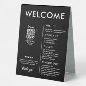 Plaque De Table Location de vacances moderne Accueil (Verso)