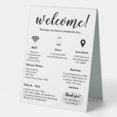 Plaque De Table Location de vacances moderne Accueil (Recto)