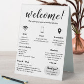 Plaque De Table Location de vacances moderne Accueil (En SItu (Tableau))