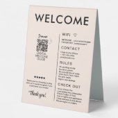 Plaque De Table Location de vacances moderne Accueil (Verso)