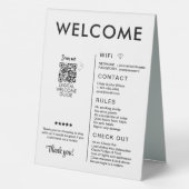 Plaque De Table Location de vacances moderne Accueil (Verso)