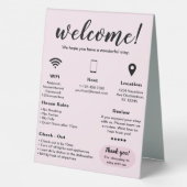 Plaque De Table Location de vacances moderne Accueil (Verso)