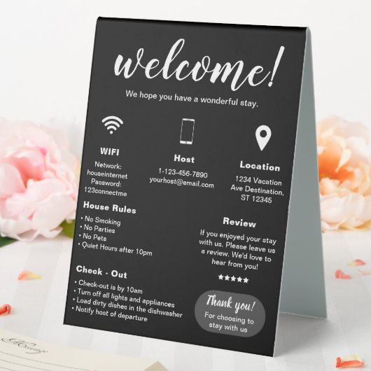 Plaque De Table Location de vacances moderne Accueil (In SItu (Mariage))