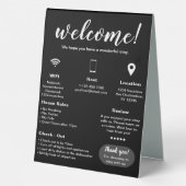 Plaque De Table Location de vacances moderne Accueil (Verso)