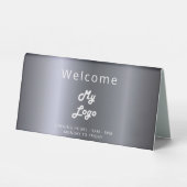 Plaque De Table Logo affaires argent ouvert bureau fermé (Recto)