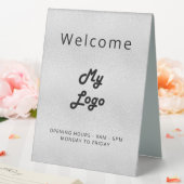 Plaque De Table Logo affaires argent ouvert fermé (In SItu (Mariage))
