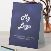 Plaque De Table Logo business marine bleu blanc (En SItu (Tableau))