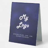 Plaque De Table Logo business marine bleu blanc (Verso)