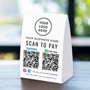 Plaque De Table Logo CashApp Venmo Codes QR de paiement par numéri