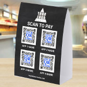 Plaque De Table Logo Chalkboard 5x7 QR Code 8 Apps Scan To Pay