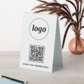 Plaque De Table Logo Code QR Entreprise Scannez pour les Promotion (En SItu (Tableau))