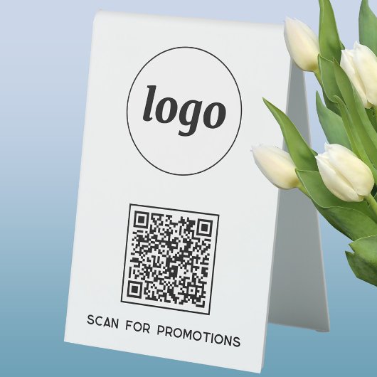 Plaque De Table Logo Code QR Entreprise Scannez pour les Promotion