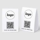 Plaque De Table Logo Code QR Entreprise Scannez pour les Promotion (Recto/verso)