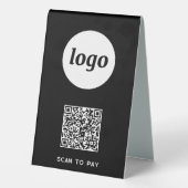 Plaque De Table Logo Code QR Entreprise Scannez pour Payer (Verso)