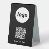 Plaque De Table Logo Code QR Entreprise Scannez pour Payer (Recto)