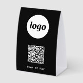 Plaque De Table Logo Code QR Entreprise Scannez pour Payer (Recto)