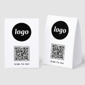 Plaque De Table Logo Code QR Entreprise Scannez pour Payer (Recto/verso)