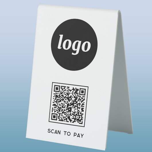 Plaque De Table Logo Code QR Entreprise Scannez pour Payer